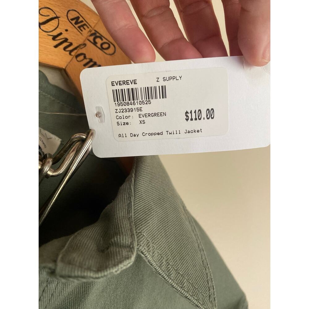 NEW Z SUPPLY cropped twill jacket in evergreen extra small - Picture 4 of 5